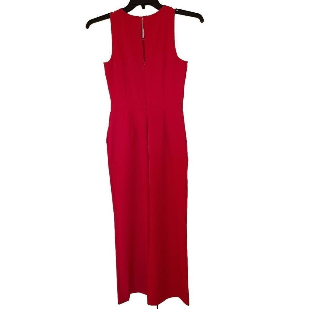 Boston Proper Womens Sleeveless Jumpsuit Back Zip Side Pockets Pink Size 0 - Picture 5 of 14